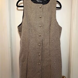 SHEIN Black and Cream Houndstooth Sleeveless dress
